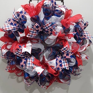 Patriotic wreaths,Patriotic wreath,Mesh patriotic wreath,Memorial Day decor,4th of July wreath,Veterans Day wreath,memorial,USA wreath,USA