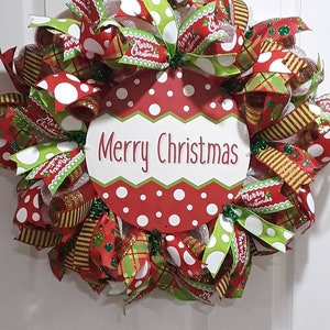 Merry Christmas wreath,Christmas wreath,Merry Christmas Wreaths,Christmas wreaths, Red green christmas wreath, Fun Christmas Wreath,Xmas