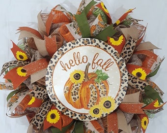 Hello Fall wreath, Hello Fall wreaths,Happy Fall wreath,Fall wreath,Fall wreaths,Autumn wreath,Autumn wreaths,Thanksgiving wreath,Pumpkin