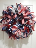 Patriotic wreaths,Patriotic wreath,Mesh patriotic wreath,Memorial Day decor,4th of July wreath,Veterans Day wreath,memorial,USA wreath,USA