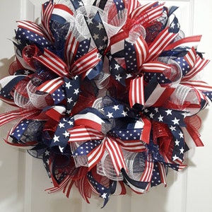 Patriotic wreaths,Patriotic wreath,Mesh patriotic wreath,Memorial Day decor,4th of July wreath,Veterans Day wreath,memorial,USA wreath,USA