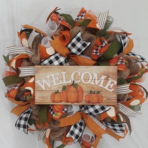 Fall burlap wreath,Fall door wreath,Fall wreaths for front door,Thanksgiving front door wreath,Fall wreath,Fall buffalo check,Buffalo check