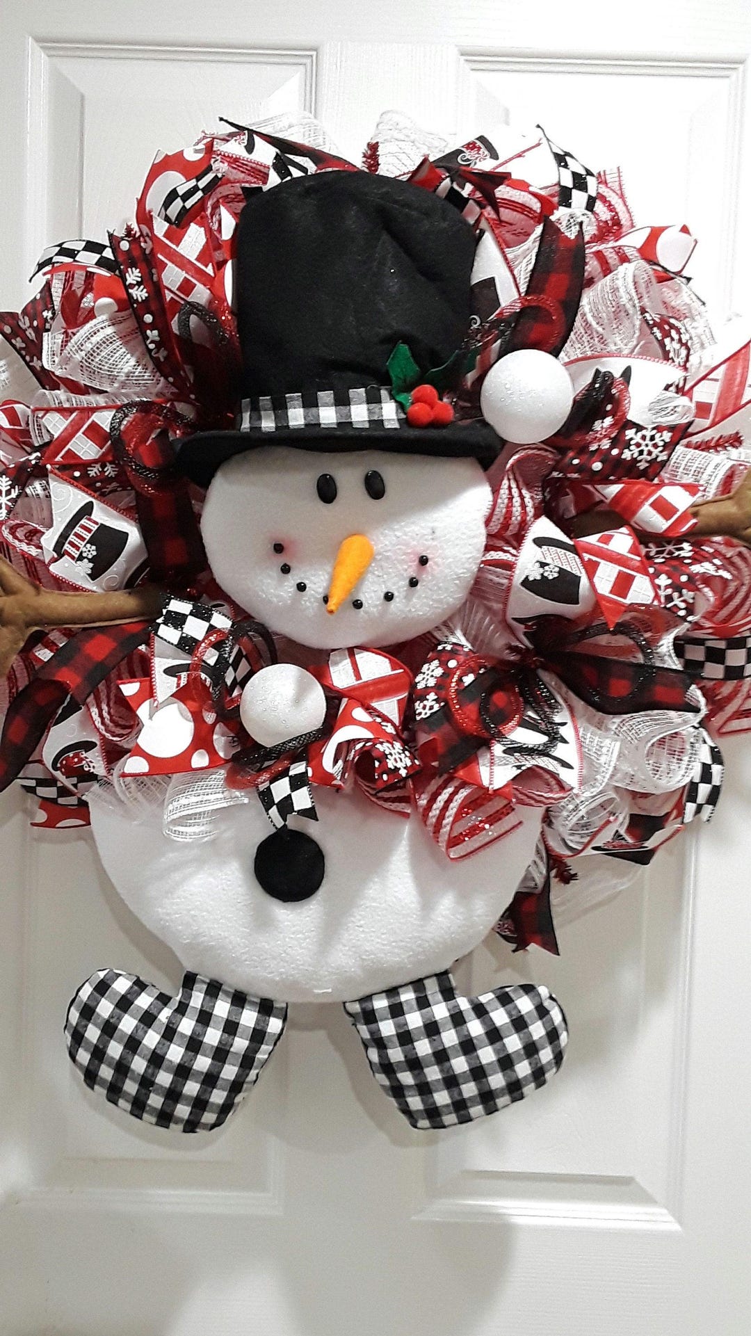 Snowman Wreath,snowman Front Door Wreath,winter Wreath,snow Wreath ...