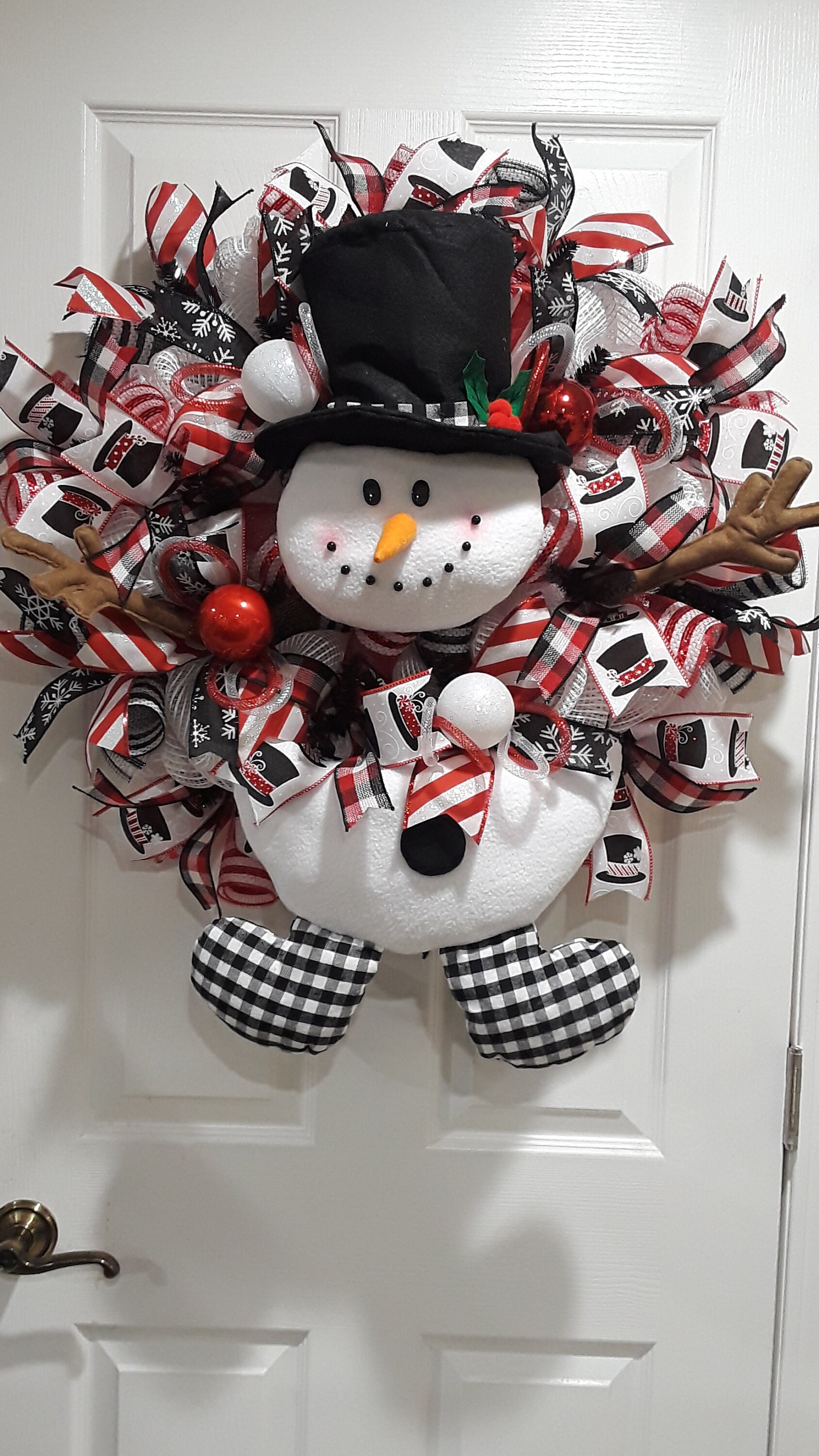 Snowman Wreath,snowman Front Door Wreath,winter Wreath,snow Wreath ...