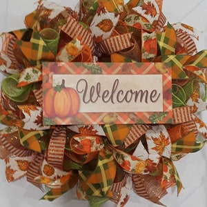 Welcome Fall wreath,Fall wreath,Fall wreaths,Autumn wreath Autumn wreaths,Thanksgiving wreath,Fall decor,Pumpkin wreath,Welcome pumpkin wrea