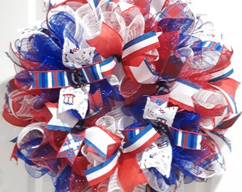 Patriotic wreaths,Patriotic wreath,Mesh patriotic wreath,Memorial Day decor,4th of July wreath,Veterans Day wreath,memorial,USA wreath,USA