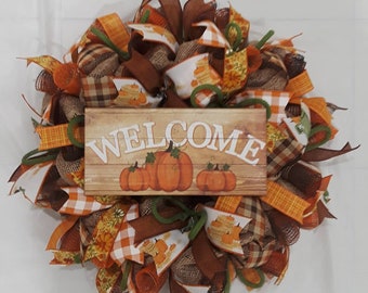 Fall burlap wreath,Fall door wreath,Fall wreaths for front door,Thanksgiving front door wreath,Fall wreath,Fall door hanger,Buffalo check