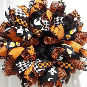 Halloween wreath,Halloween door wreath,Front door Halloween wreath,Mesh Halloween wreath,Halloween wreaths,Halloween door decor,Halloween