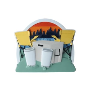 Personalized Christmas Ornament - Camping Chairs/Family of 2, 3, 4, 5 and 6/Camping Vacation/Friend Vacation/The Great Outdoors