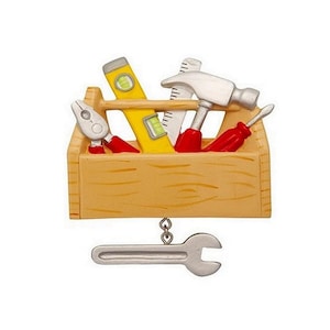 Personalized Christmas Ornament/Tool Box/Tool Kit/Hammer/Screwdriver/Wrench/Handyman/Mr.Fix-it/Construction/Occupation