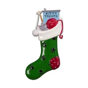 Personalized Christmas Ornament Kitty Stocking