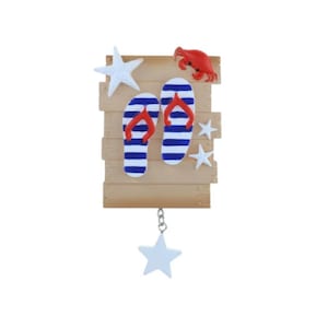 Personalized Christmas Ornament 2021 Family Christmas Ornament Flip Flops, Personalized Ornament Flip Flop Family, Beach Christmas Ornament