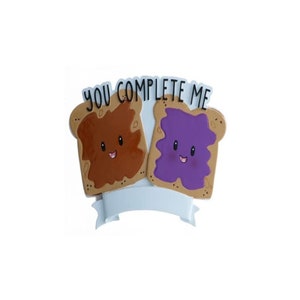 Personalized Christmas Ornament Couples Peanut Butter & Jelly/Friends/Partners/BFF/You Complete Me Custom Xmas Couple Ornaments