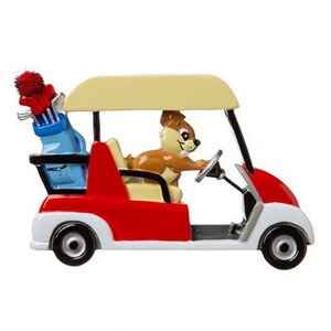 Personalized Christmas Ornament - Golf Cart/Chipmunk Driving