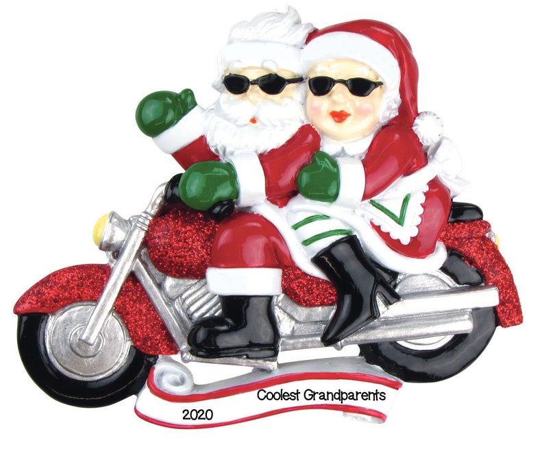 Personalized Christmas Ornaments Couples-Motorcycle MR. & MRS. image 0