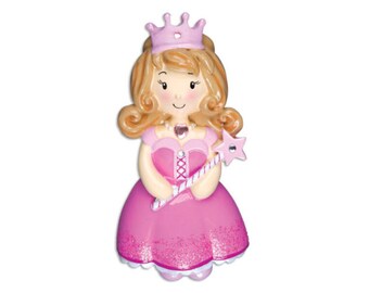 Personalized Christmas Ornaments Child Princess Girl-Pink/Personalized by Santa/Princess Ornament/Princess Christmas Ornament/Crown Queen