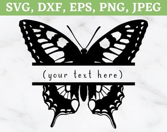 Split Butterfly SVG, Monogram Butterfly SVG, Custom Butterfly, Butterfly SVG, Personalizable Butterfly, Butterfly Digital, Butterfly CutFile