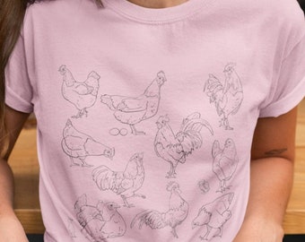 Chickens, Chicken Shirt, Chicken Tee Shirt, Chicken Lady, Chicken Farmer Shirt, Love Farming, Chicken Lover, Farmer T Shirt. Chicken Tshirt