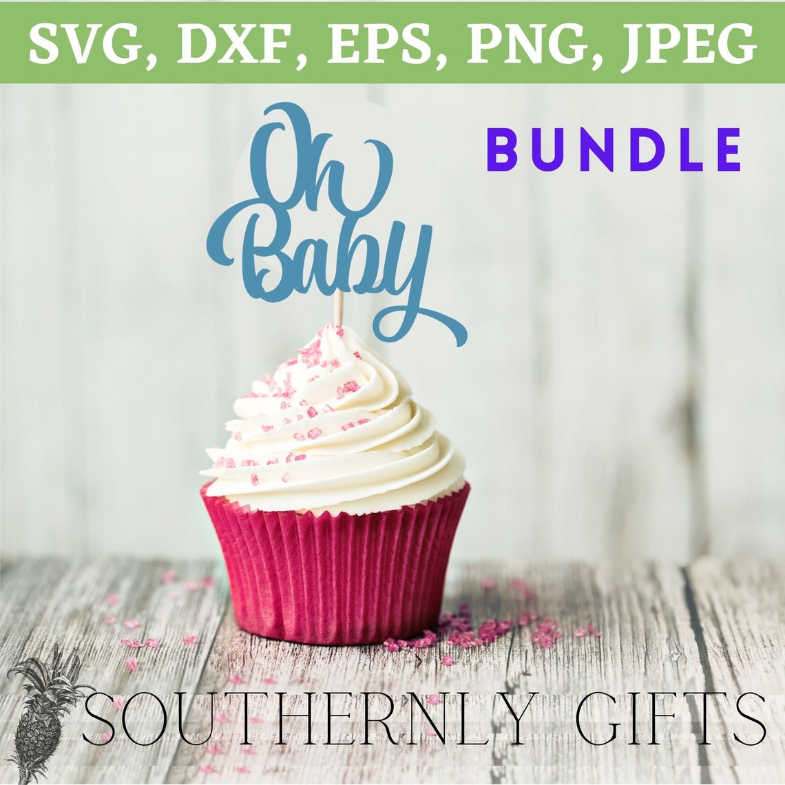 Topper SVG Cupcake Topper SVG Oh Baby Topper SVG Baby Party Etsy