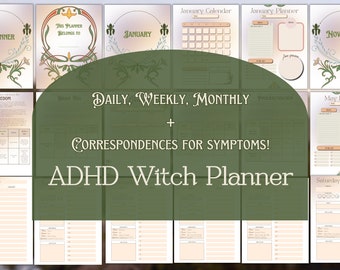 ADHD Adult Witch Planner - Vintage Art Nouveau Style