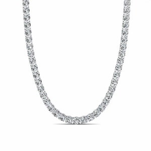 May include: A silver necklace with a row of round, clear stones.