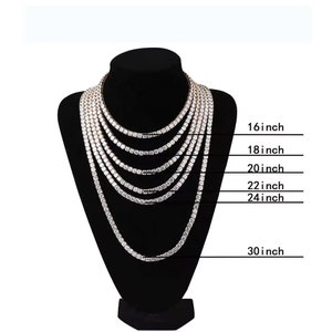 Moissanite Tennis Necklace with 925 sterling silver for Women 2mm, 3mm, 4mm Moissanite Tennis Necklace image 6