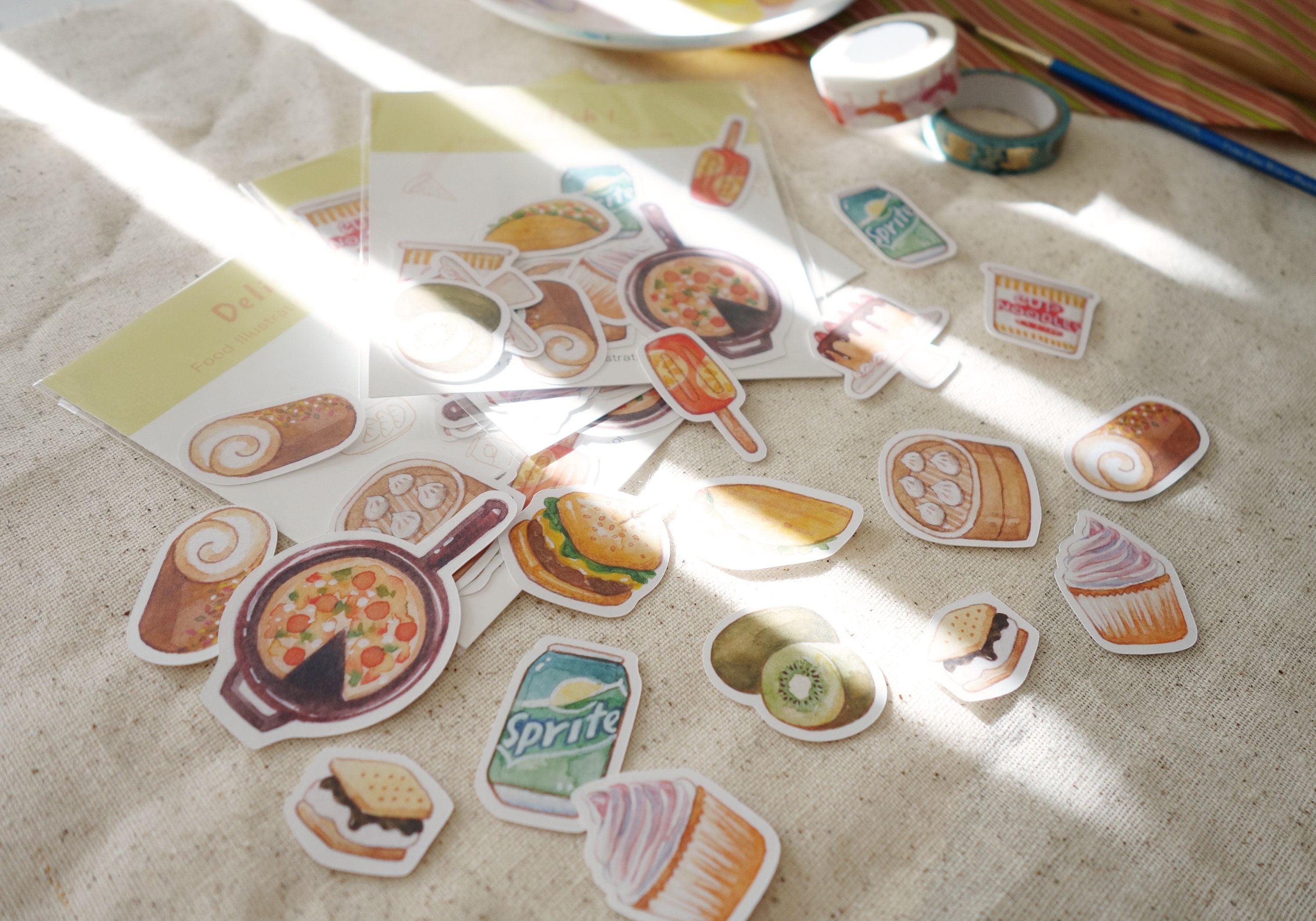 Delish Food Sticker Set-watercolor Food Illustration-food Recipe ...
