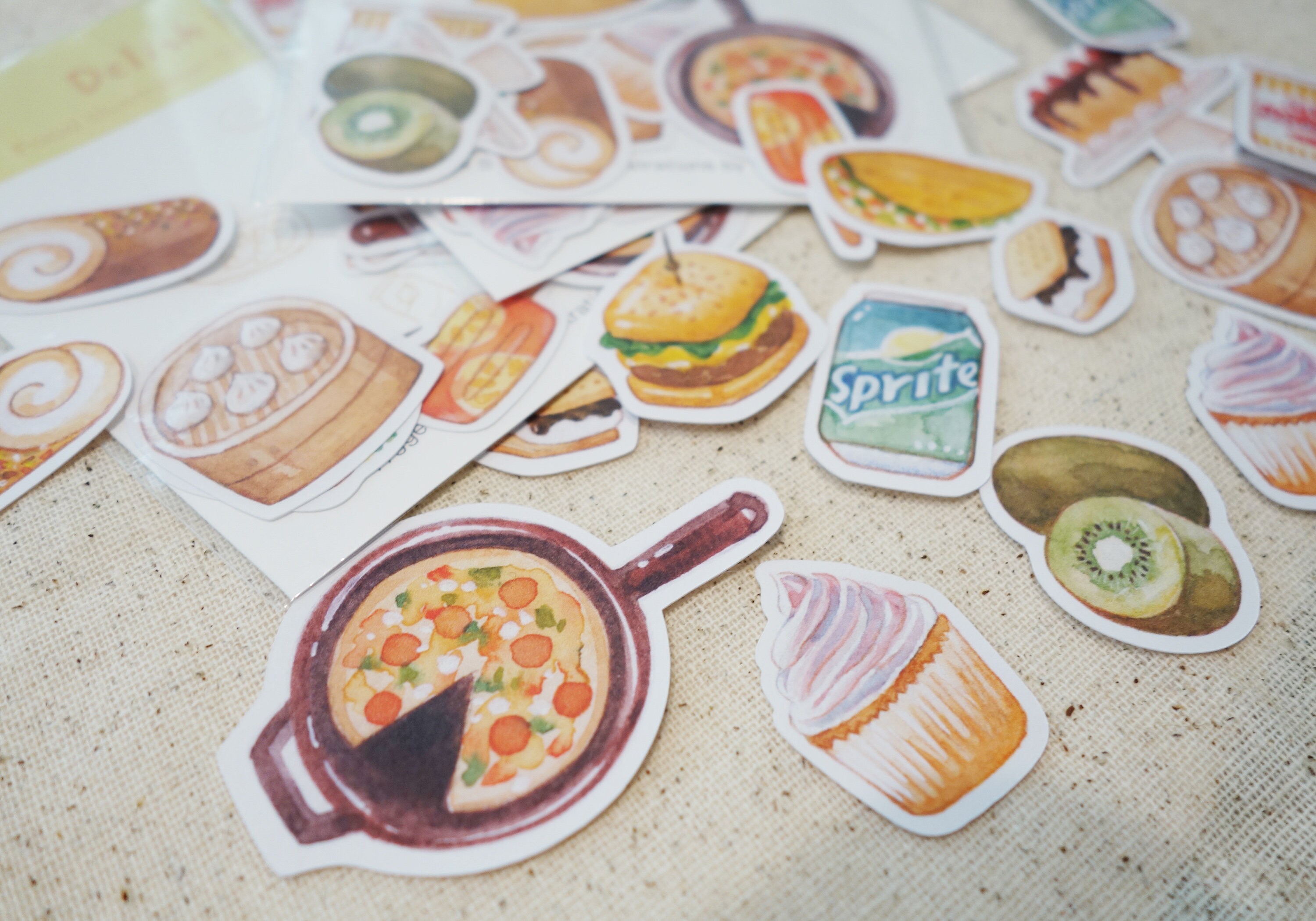 Delish Food Sticker Set-watercolor Food Illustration-food Recipe ...