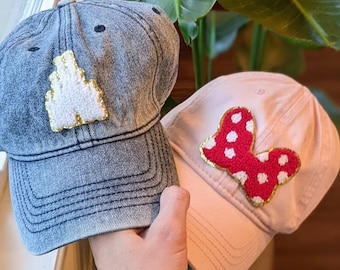 Magical Parks Baseball Cap / Disney Hat / Mickey Minnie Bow Ballcap / Castle Sparkle Hat / Women's Disney Land World Outfit / Stoney Clover