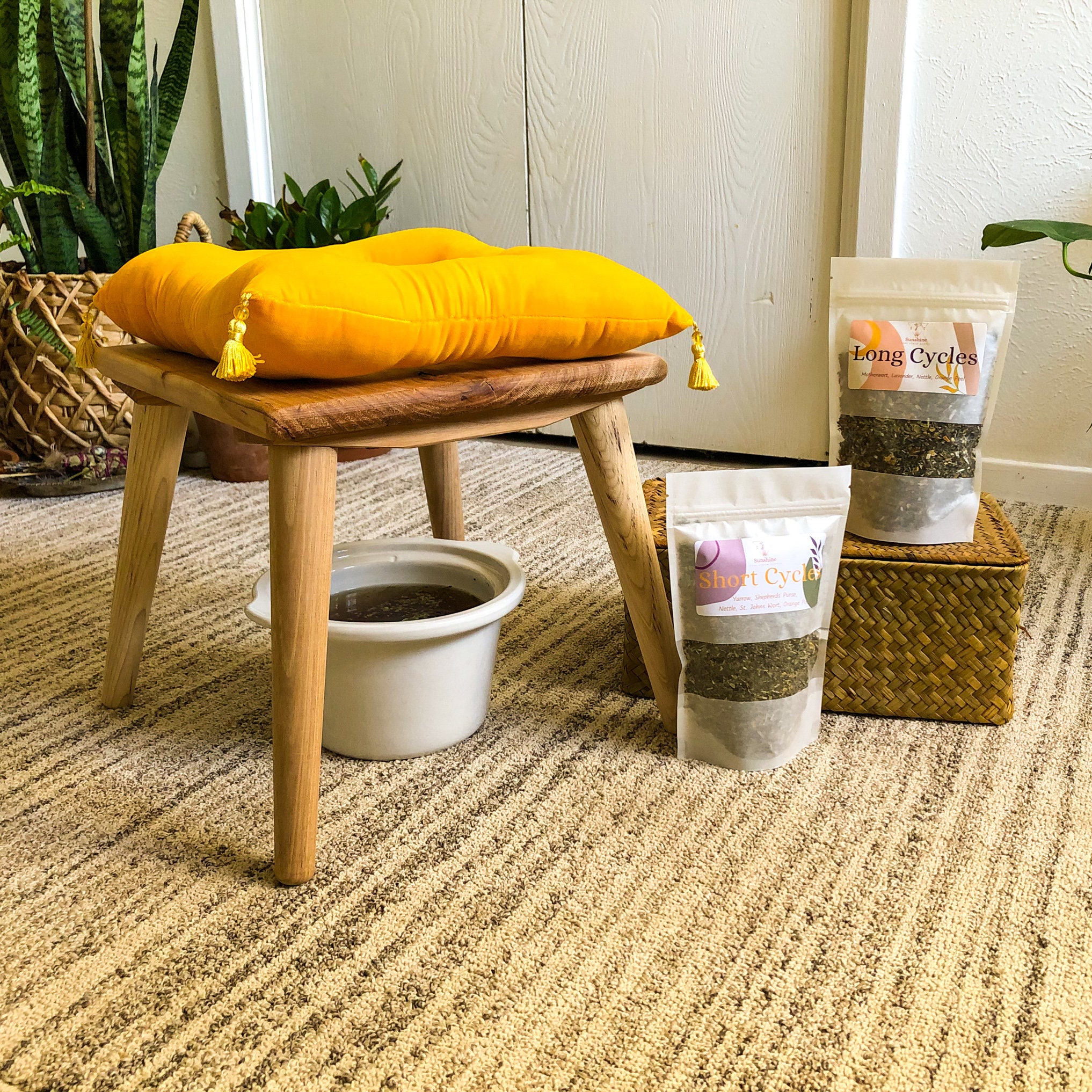 3 Piece Yoni Steam Set: Hardwood Hickory Seat Cotton ...