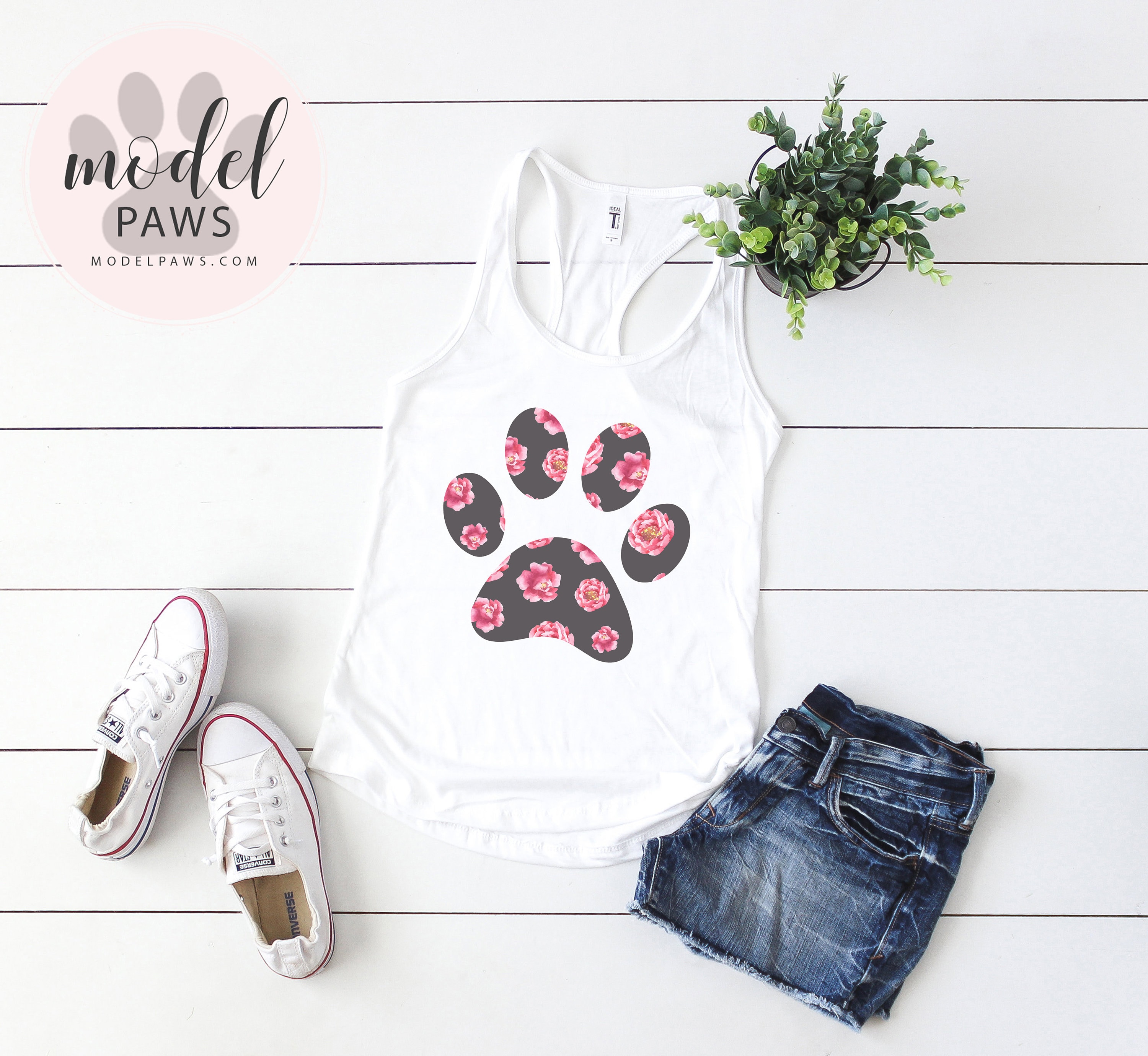 paw print tank top