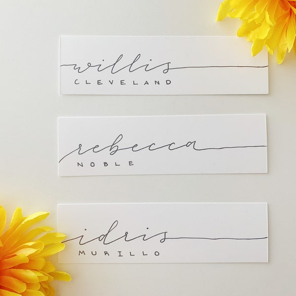 Handwritten place cards, wedding cards, escort cards, calligraphy