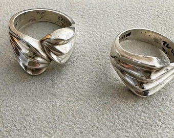 Sterling Silver Rings - Ribbed, Simple, Understated, .925 Silver Rings from Mexico ~ Selling Individually, Size 5.5 US