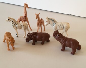 Vintage Larami Corp Animal Miniatures: Hong Kong Plastic Toys