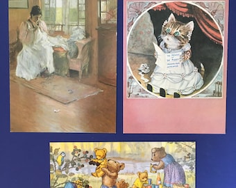 Vintage Children's Postcards: William Merrit Chase, Medici Society Prints