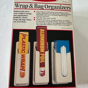 Vintage Rubbermaid Wrap Bag Organizers Plastic Storage Holders