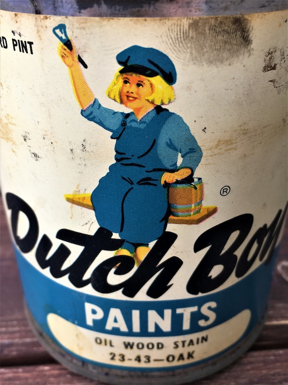 DUTCH BOY ダッチボーイ オイル缶 ヴィンテージ Vintage Dutch Boy One Quart Net Linseed Oil Tin in Excellent