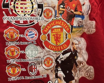 Camiseta de los campeones del Manchester United 2004: NJ Game, talla L, 100 % algodón