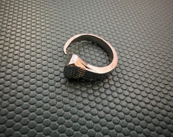 Vintage Horseshoe Nail Ring, Silver, Size 4.5, Lucky Horseshoe Ring