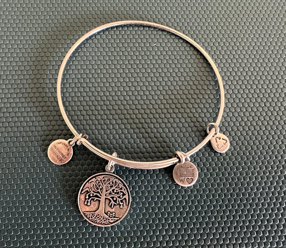Alex and Ani Silver Charm Bracelet: Energy, Tree of Life