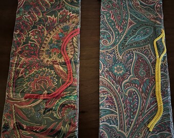 Vintage Paisley Fabric Gift Bottle Bag with Ties - 1980s Cape Hobbycraft