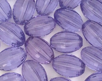 Vintage Light Purple Oval Acrylic Beads: Jewelry Making Supplies (Pkg of 50)