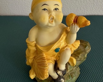 Figura de Buda Bebé Sonriente - Símbolo Chino ~ Felicidad, Buena Fortuna, Abundancia