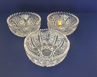 Cuenco de cristal vintage de Empoli: plato de cristal tallado para dulces, frutos secos y baratijas