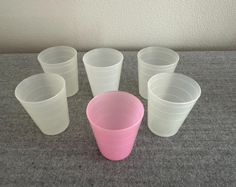 Tupperware #101 Midget Containers 2 oz. ~ SELLING INDIVIDUALLY  Vintage Tupperware Minis (Clear/Pink), for Condiments, Spices, Crafts