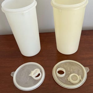Vintage Tupperware Canisters: 1950s White 6-Cup Containers, Set of 2