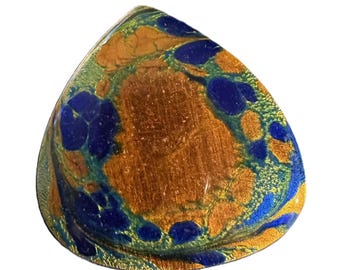 Signed Gagnon Brooch Vintage Enamel on Copper, Collectible Jewelry, from 1970's