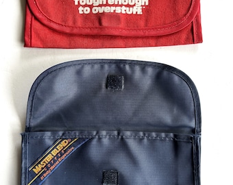 Bolsa de cupones publicitaria vintage: lona roja resistente o vinilo azul Maxwell House