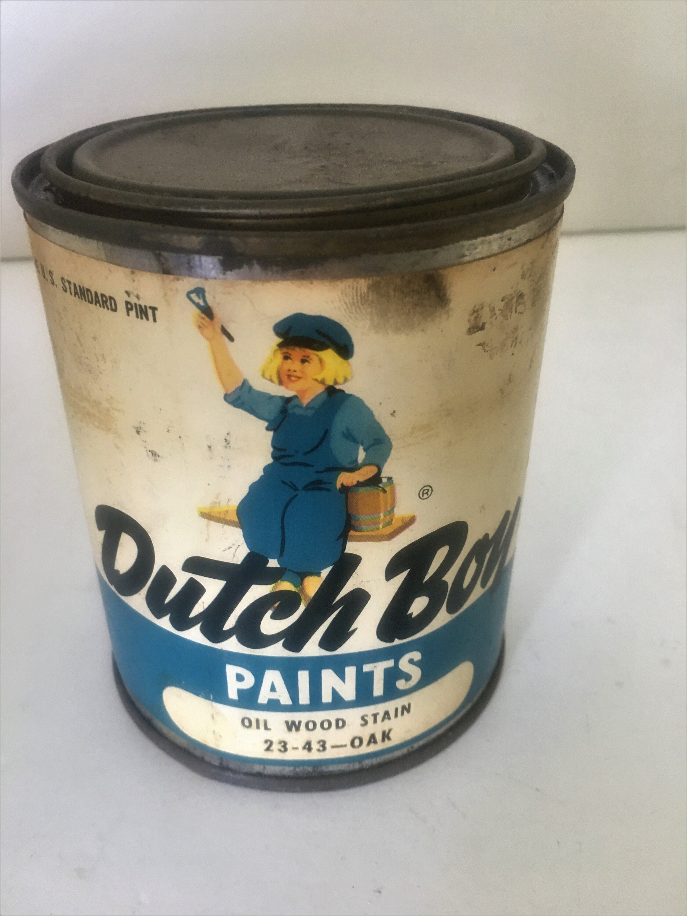 Dutch Boy Vintage Paint Can, 1970's 1 Pint Dutch Boy Varnish