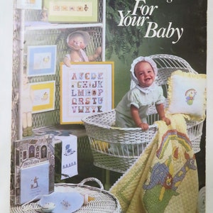 Charted Designs For Your Baby Designs in Counted Cross Stitch Vintage Leaflet #158 Vintage Leisure Arts Cross Stitch for Babies